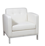 White Faux Leather Armchair - White
