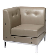 Smoke Faux Leather Corner Chair - Smoke