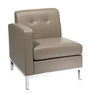 Smoke Faux Leather LAF Armchair - Smoke