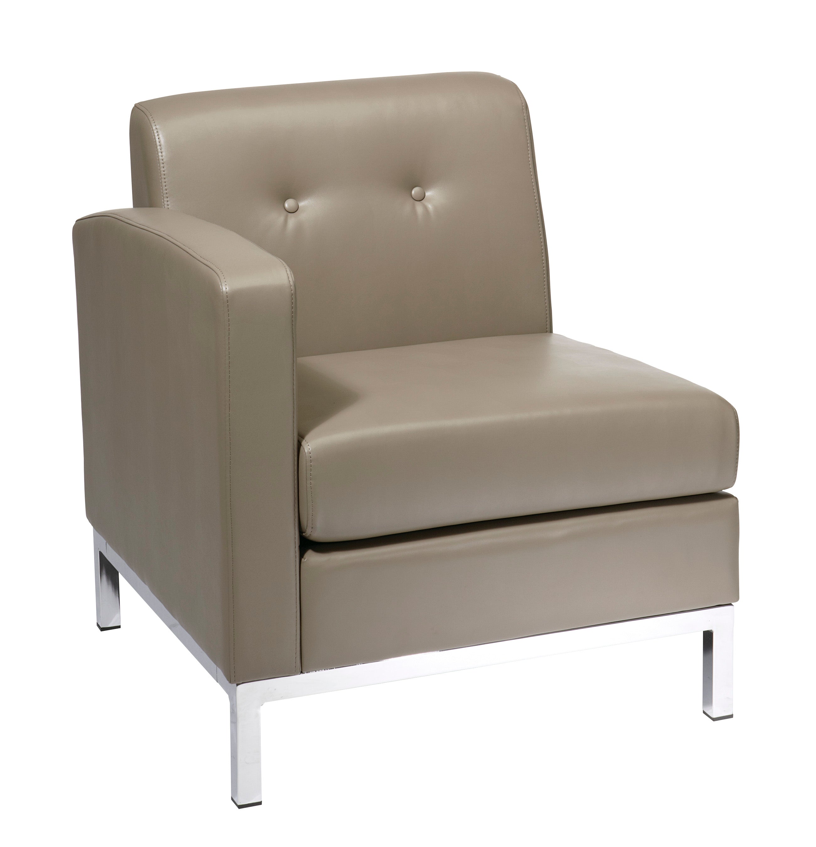 Smoke Faux Leather LAF Armchair - Smoke