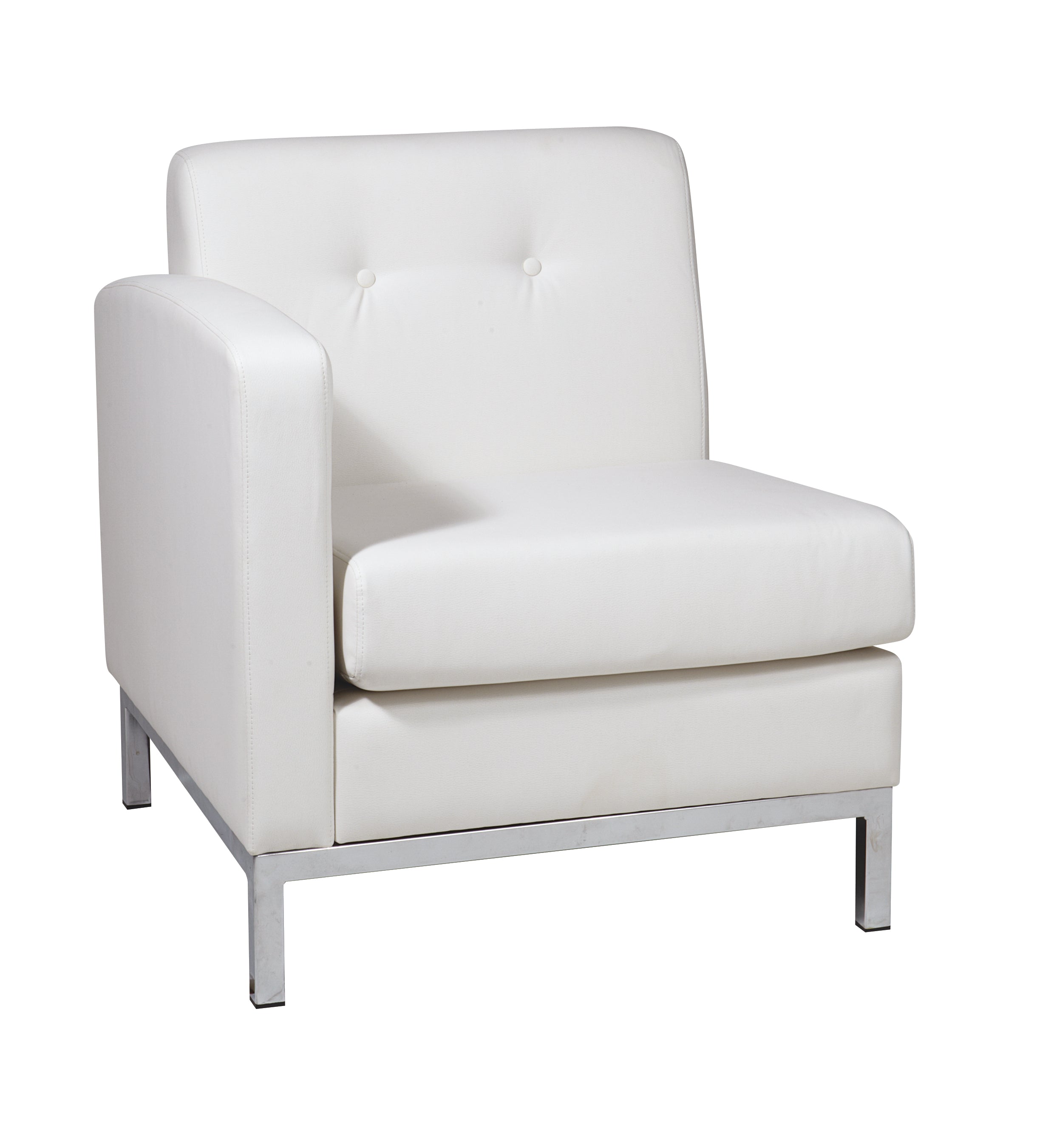 White Faux Leather LAF Armchair - White