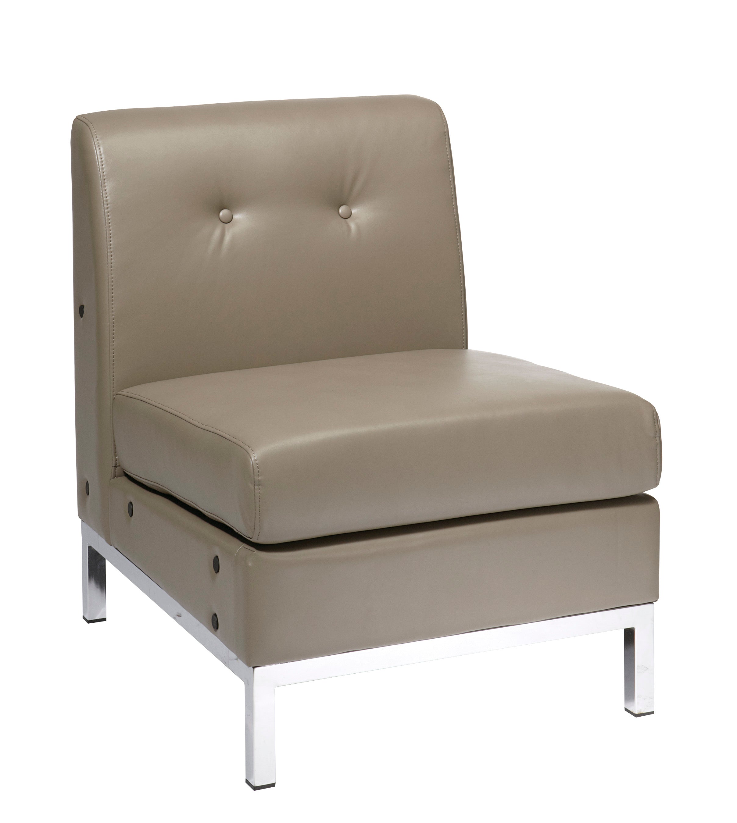 Smoke Faux Leather Armless Chair - Smoke