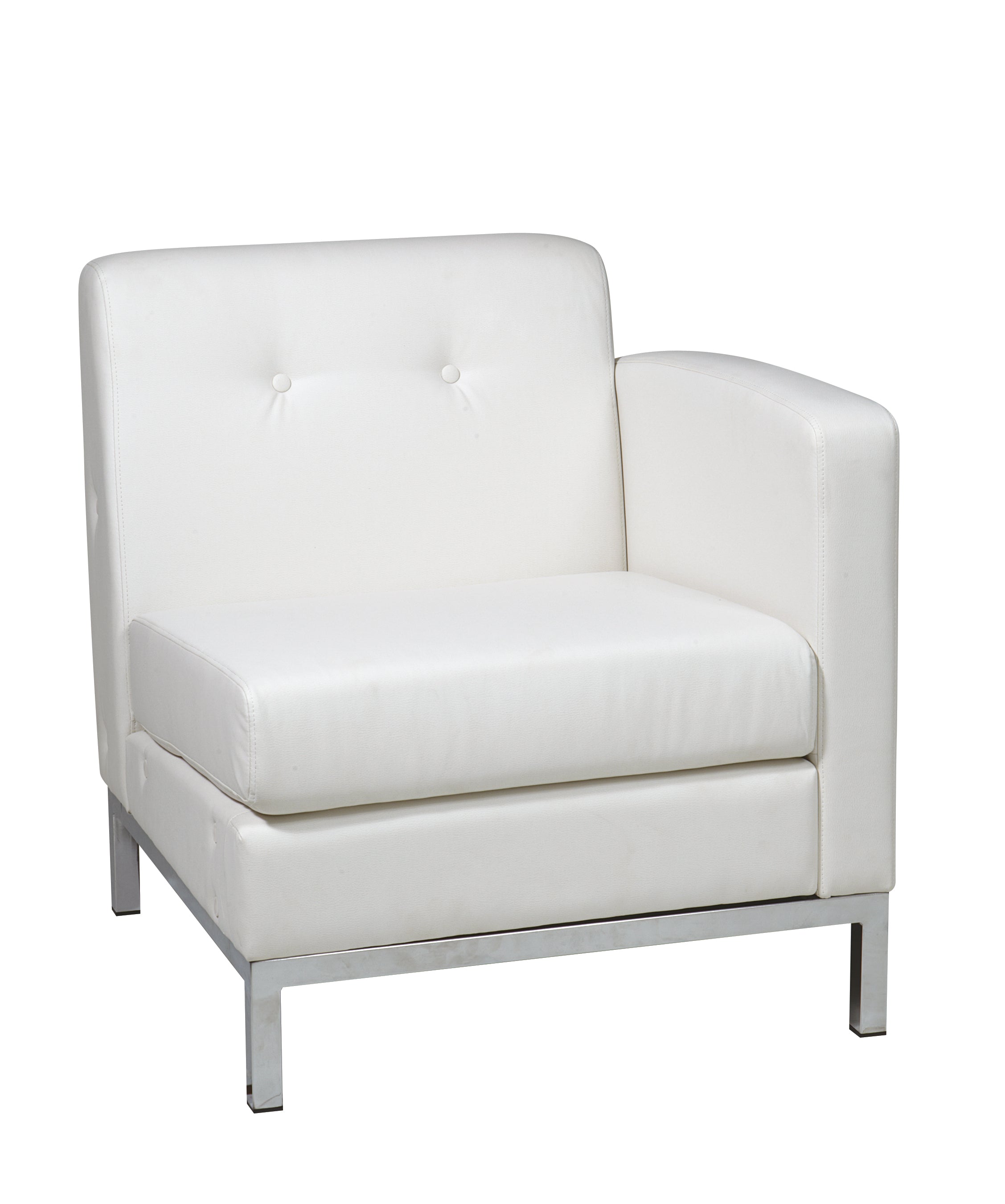White Faux Leather RAF Armchair - White