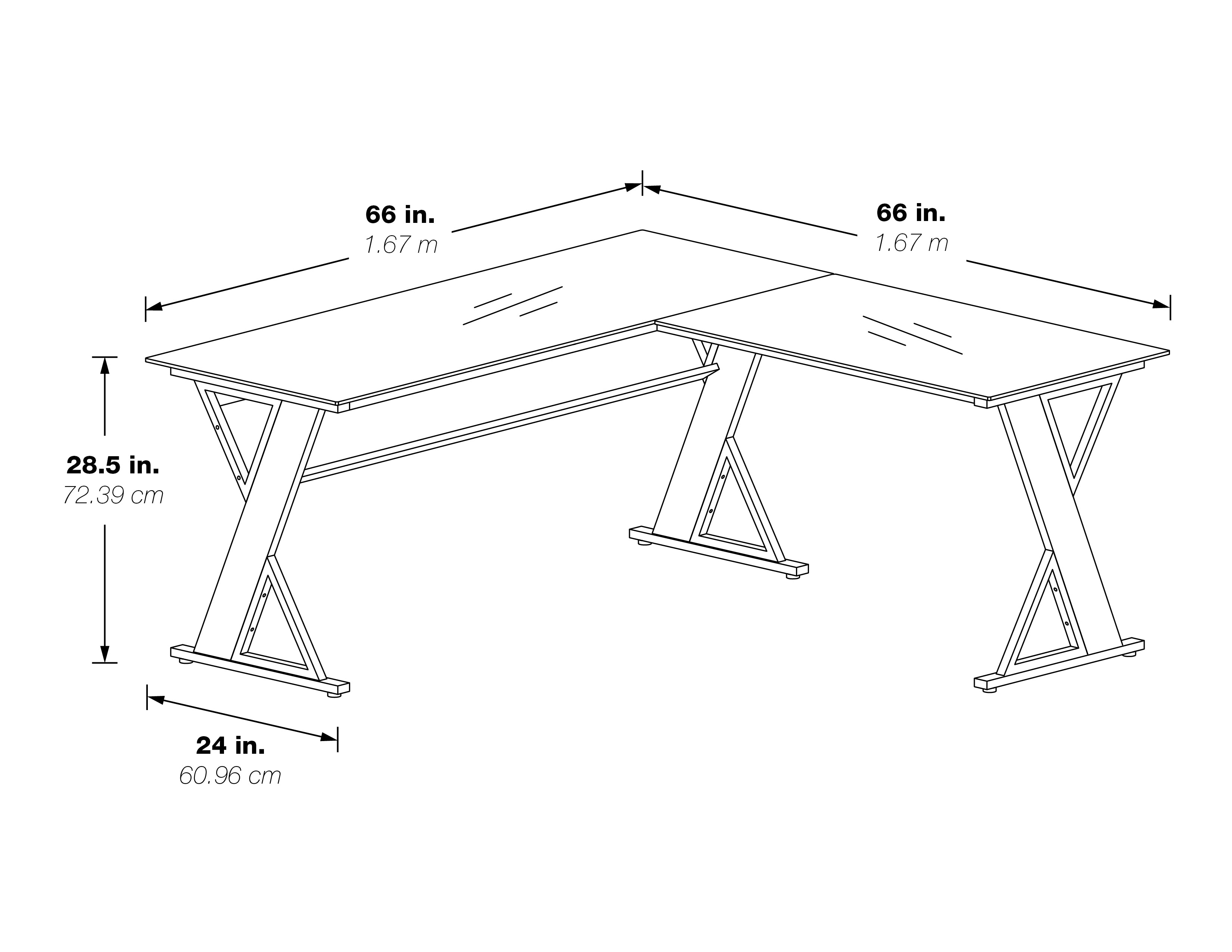 Zenos L-shape Desk - Cherry