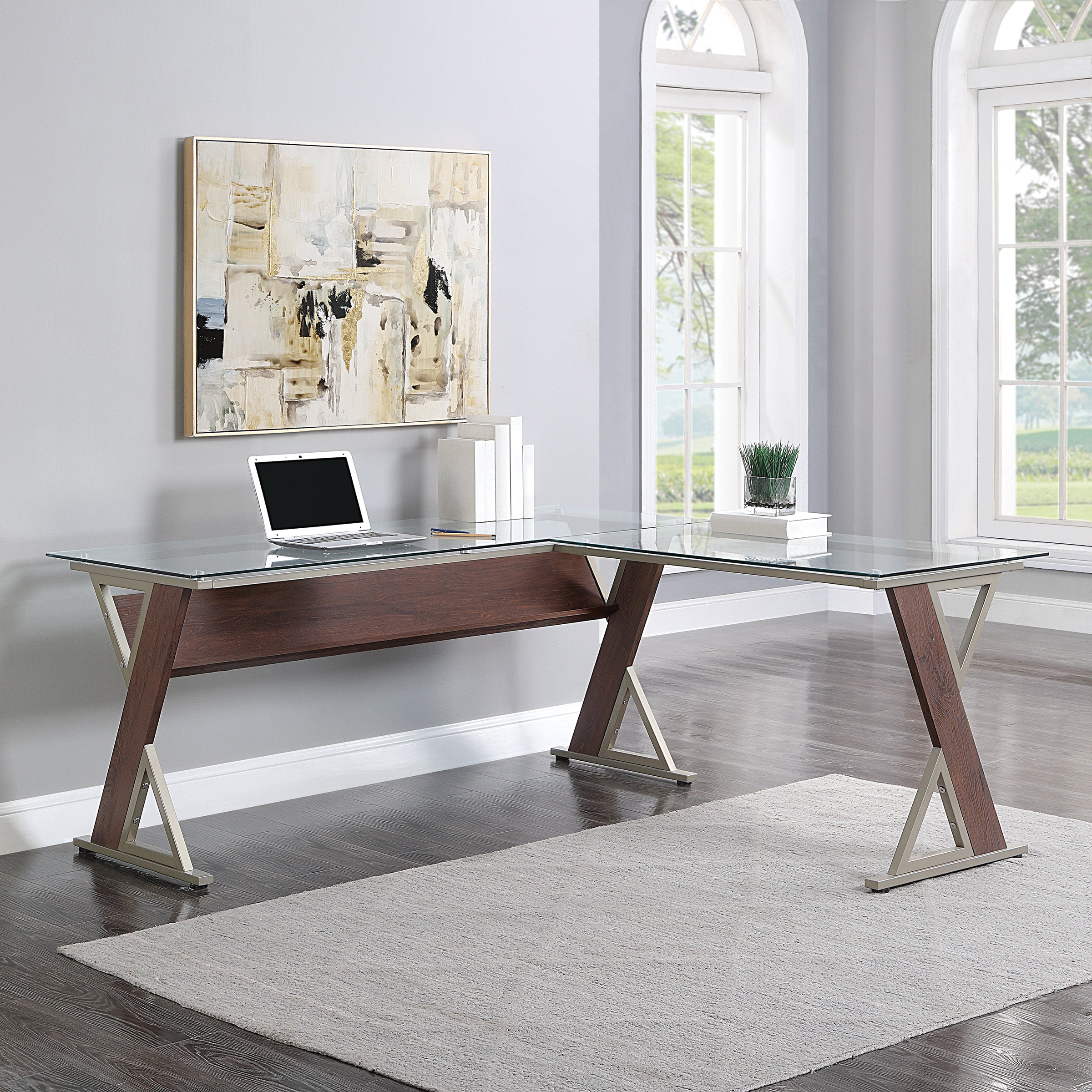 Zenos L-shape Desk - Cherry