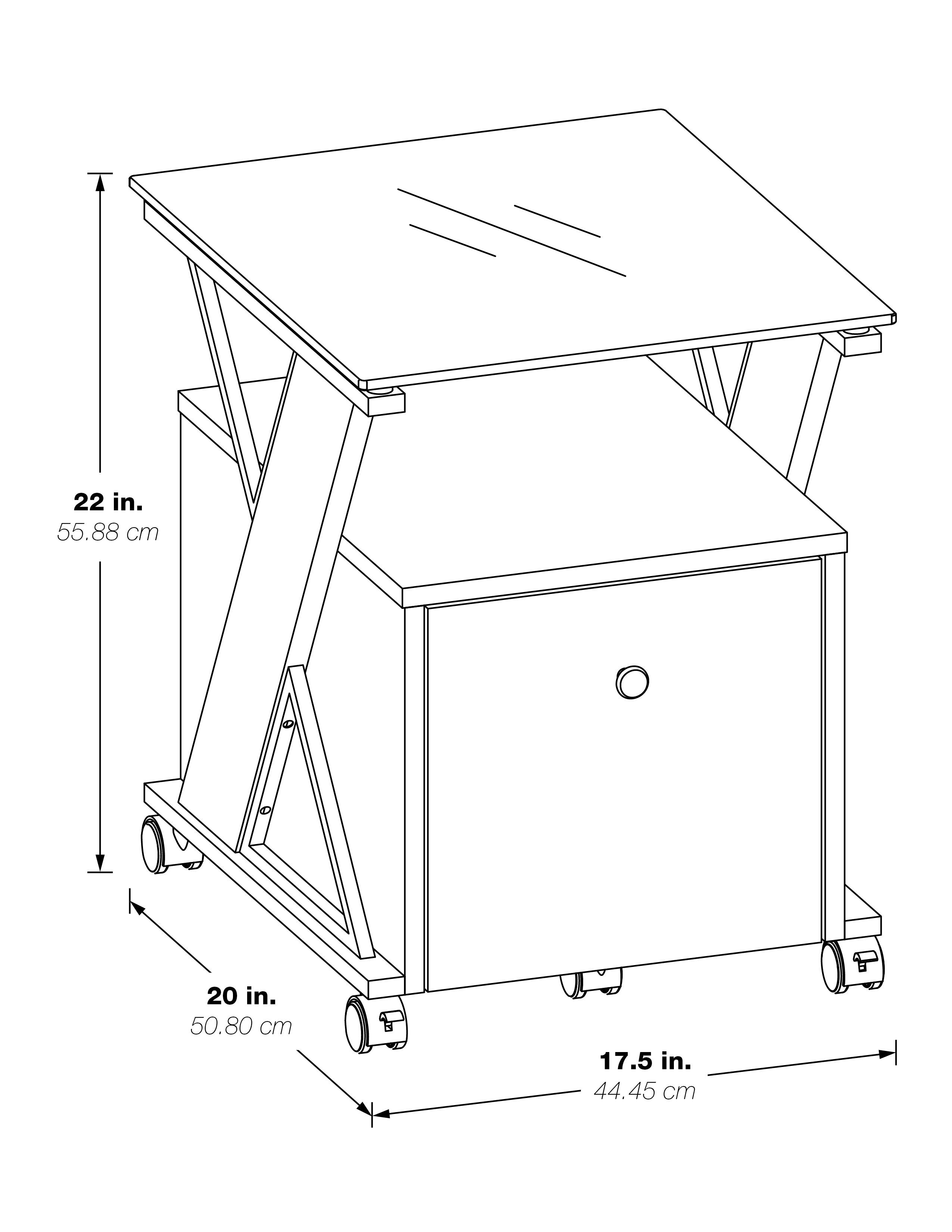 Zenos Mobile Cabinet - Cherry