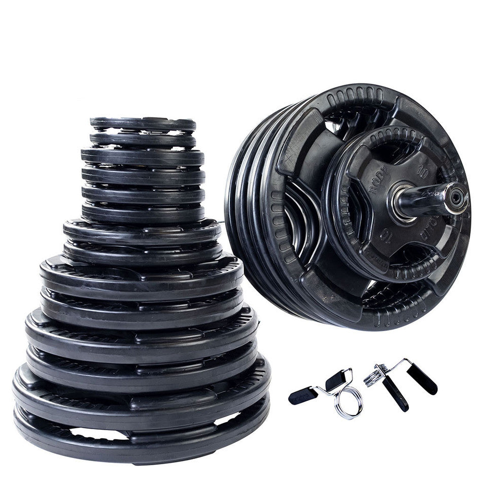 500 Lb Rubber Grip Oly Set, Chrome Bar