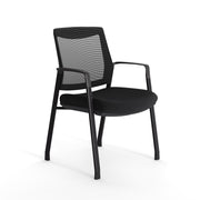 OfficeSource Duo 2-in-1 Stacking Chair - Black Fabric