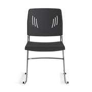 OfficeSource Stacked Seating Armless Stackable Side Chair with Chrome Frame - Black