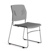 OfficeSource Stacked Seating Armless Stackable Side Chair with Chrome Frame - Gray