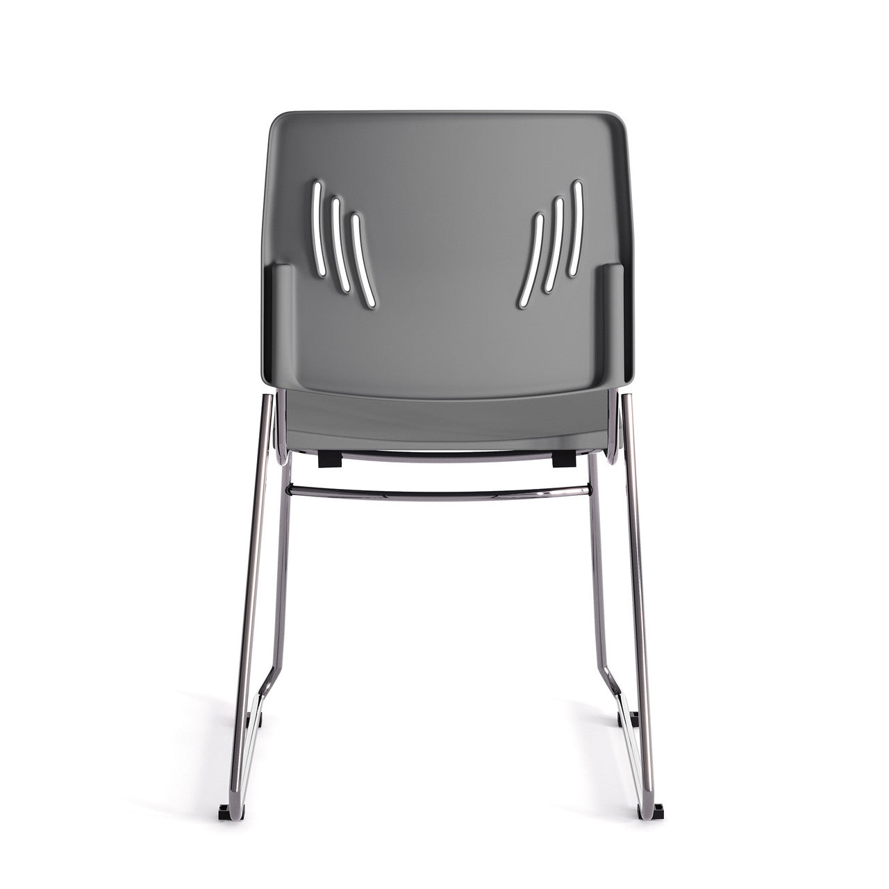 OfficeSource Stacked Seating Armless Stackable Side Chair with Chrome Frame - Gray