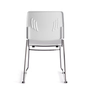 OfficeSource Stacked Seating Armless Stackable Side Chair with Chrome Frame - White