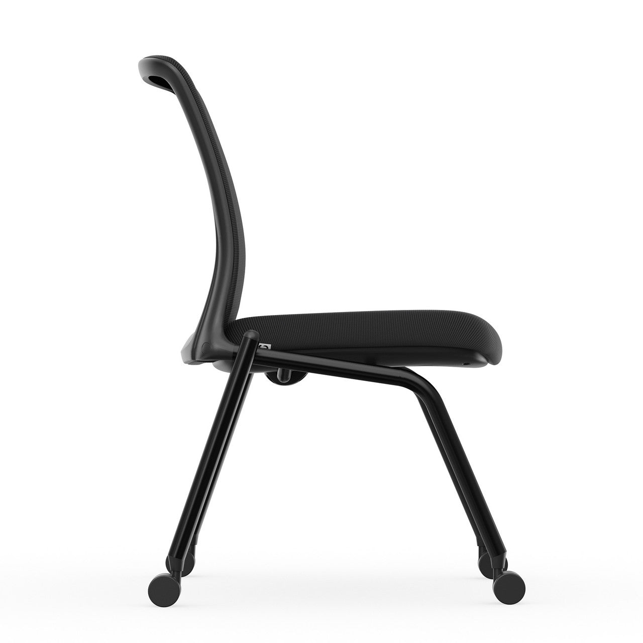 OfficeSource Orion Armless Nesting Chair with Black Frame - Set of 2 - Black