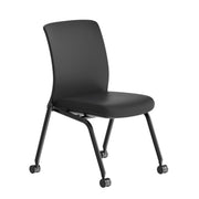 OfficeSource Orion Armless Nesting Chair with Black Frame - Set of 2 - Black