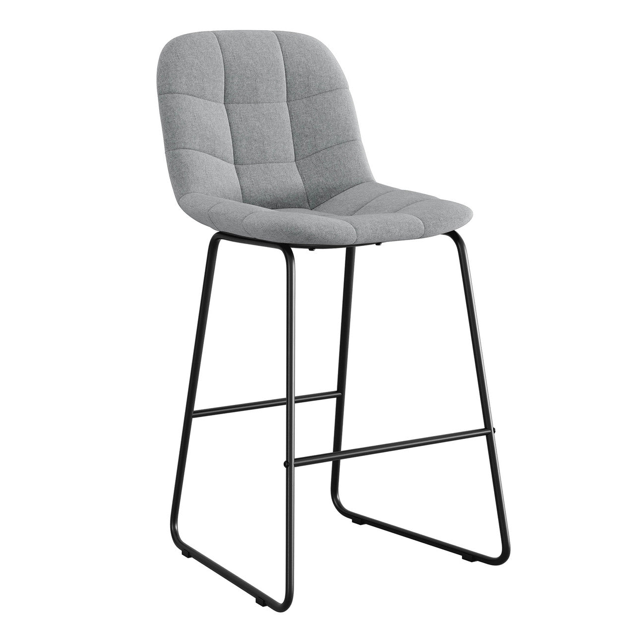 OfficeSource Jaden Full-back Fabric Stool - Set of 2 - Light Gray
