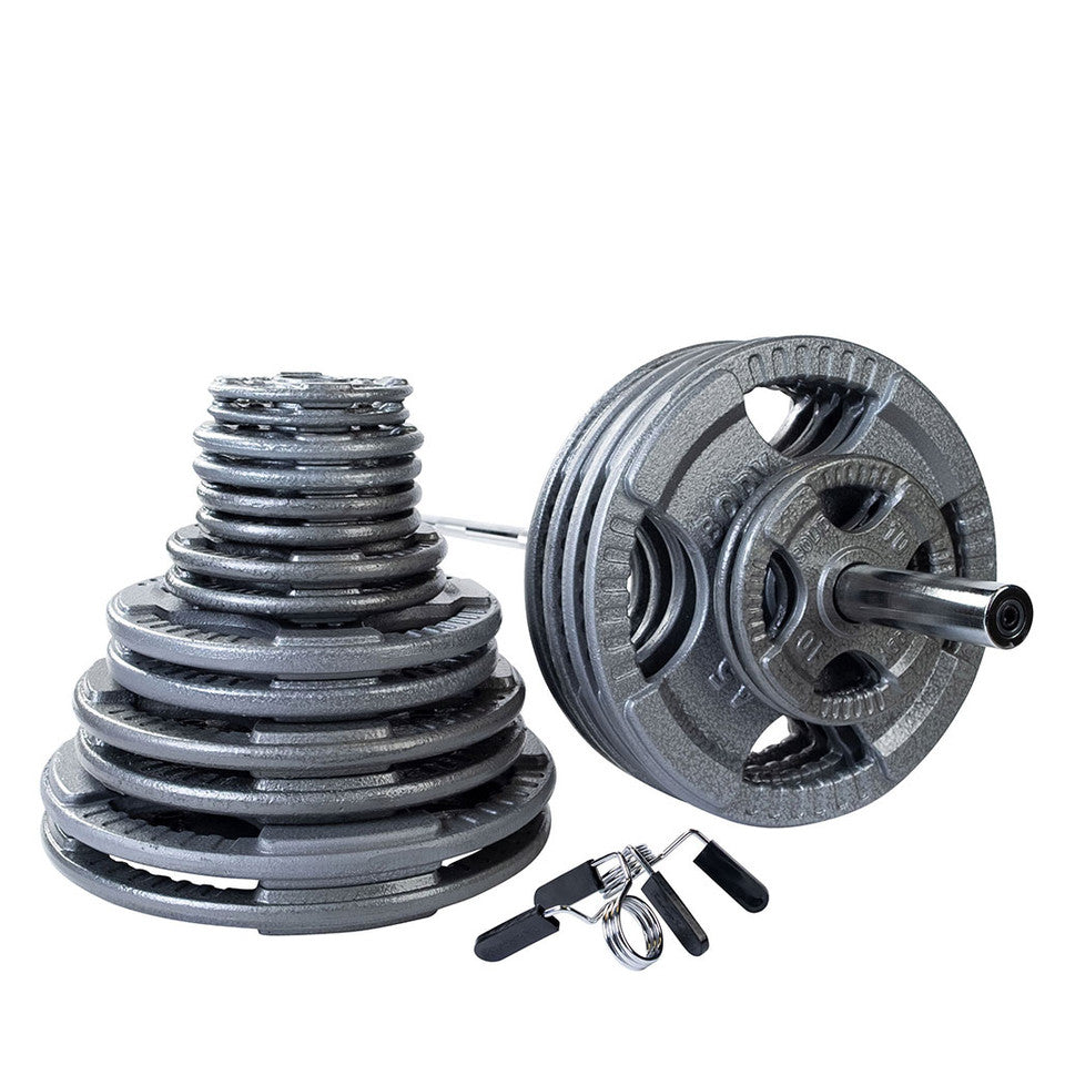 500 Lb Cast Grip Oly Set, Chrome Bar