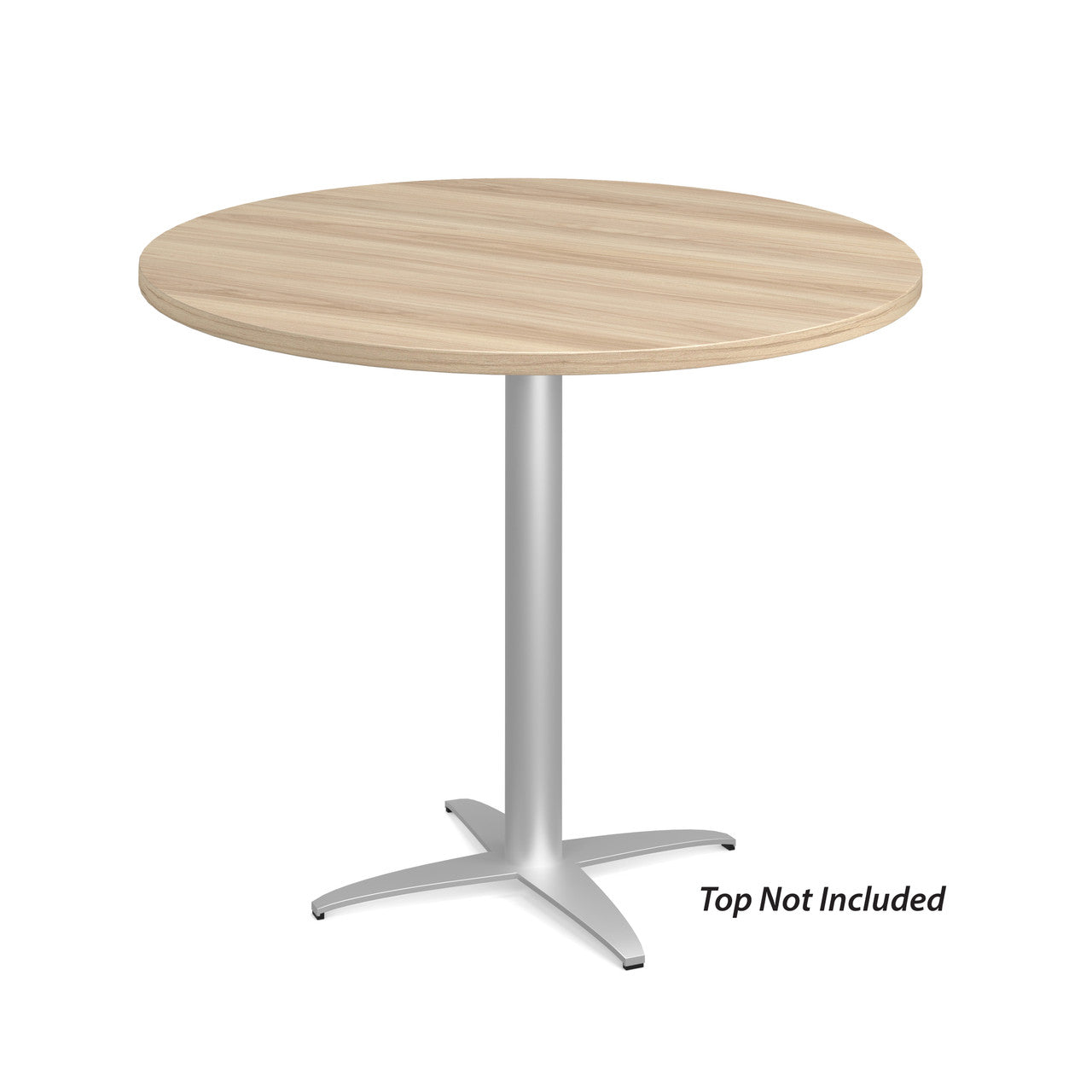 OfficeSource Reception Tables 28"Hx23"W 4-Prong Base with Round Post - Stainless Steel