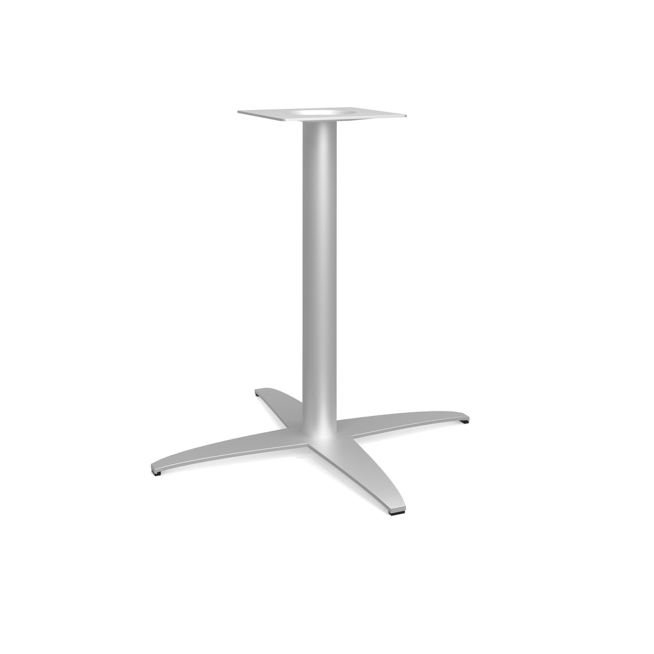 OfficeSource Reception Tables 28"Hx30"W 4-Prong Base with Round Post - Stainless Steel