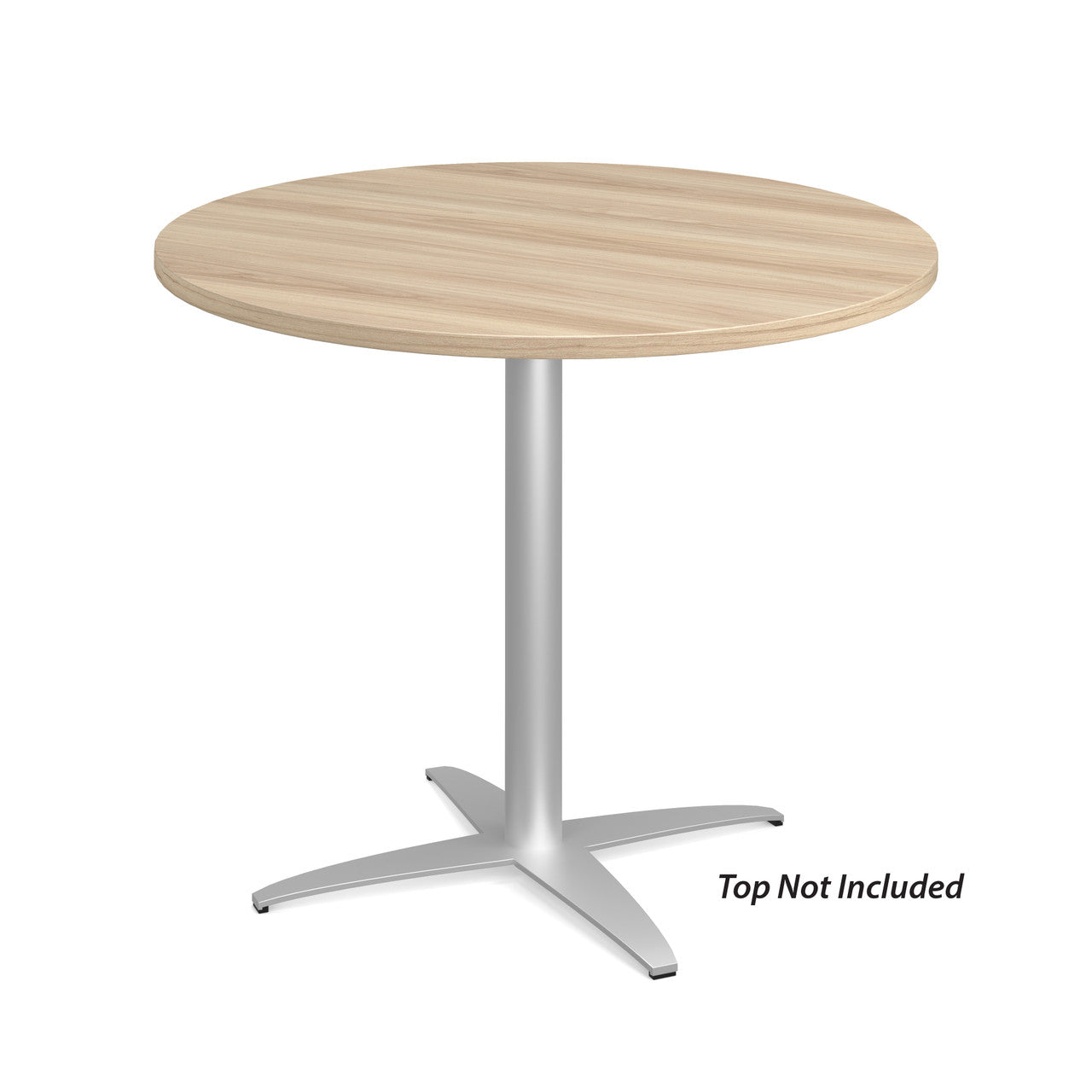 OfficeSource Reception Tables 28"Hx30"W 4-Prong Base with Round Post - Stainless Steel