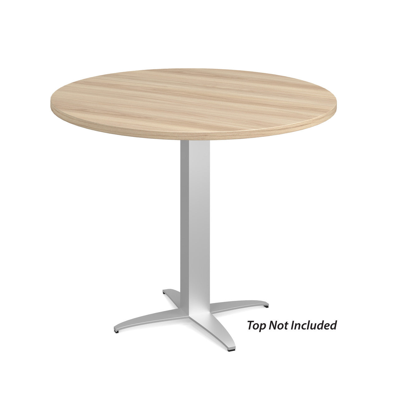 OfficeSource Reception Tables 28"Hx23"W 4-Prong Base with Square Post - Stainless Steel