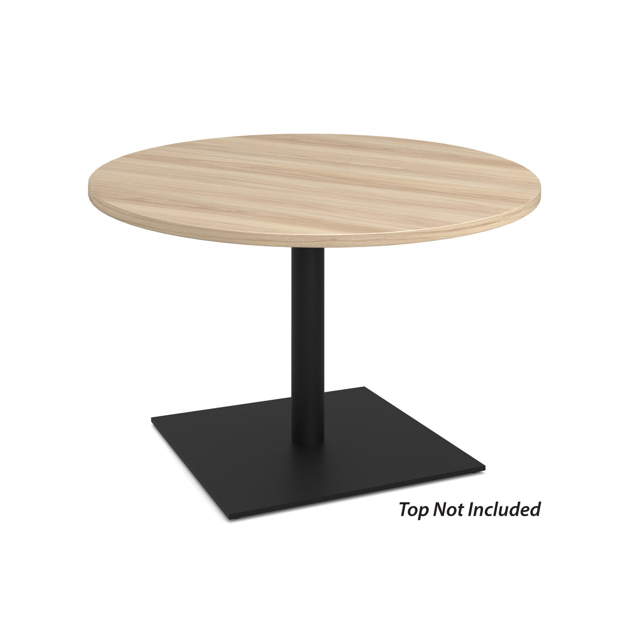 OfficeSource OS Reception Tables  19"H Square Base with Round Post - Black
