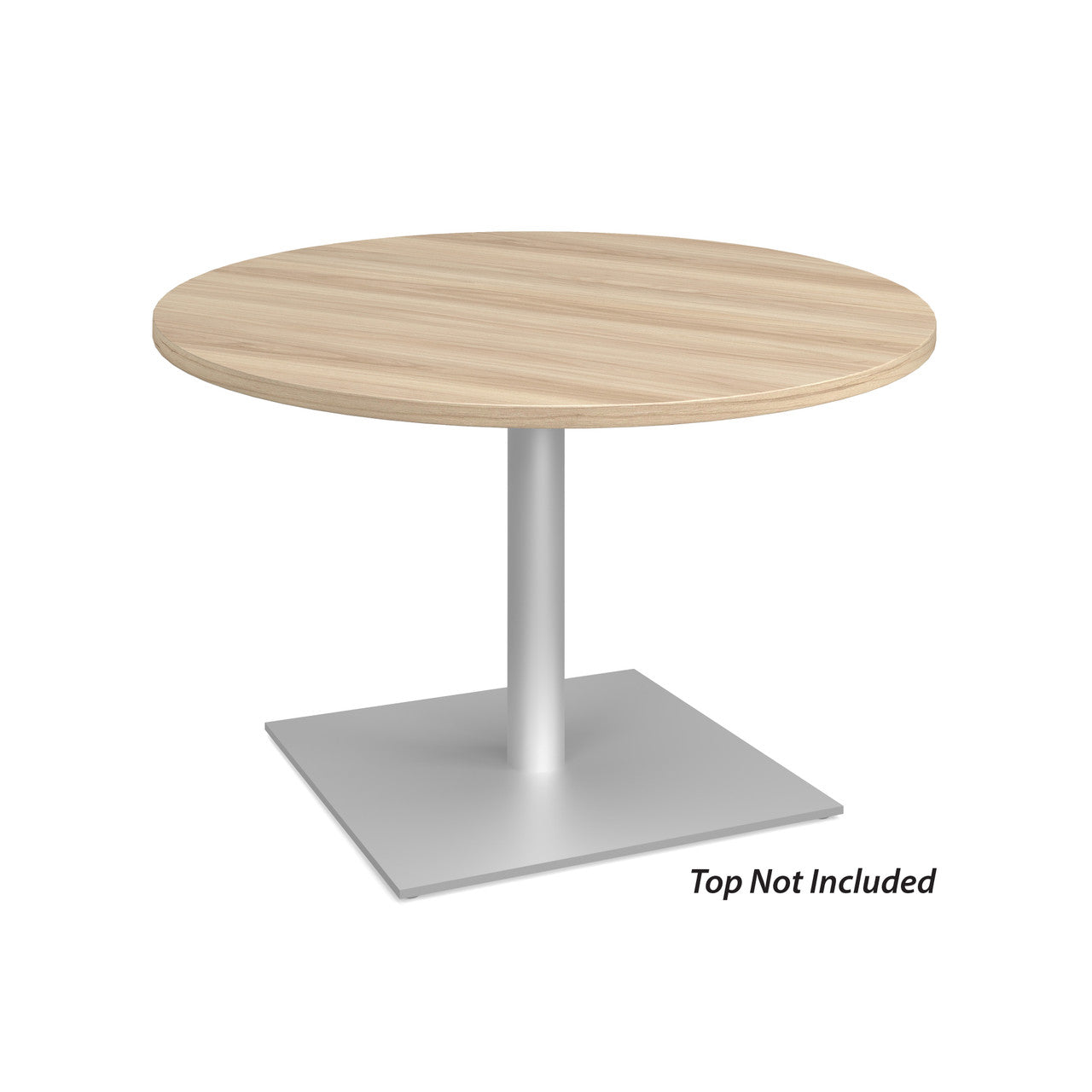 OfficeSource OS Reception Tables  19"H Square Base with Round Post - Stainless Steel