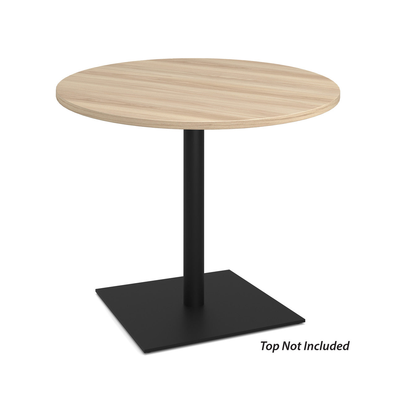 OfficeSource OS Reception Tables  28"H Square Base with Round Post - Black