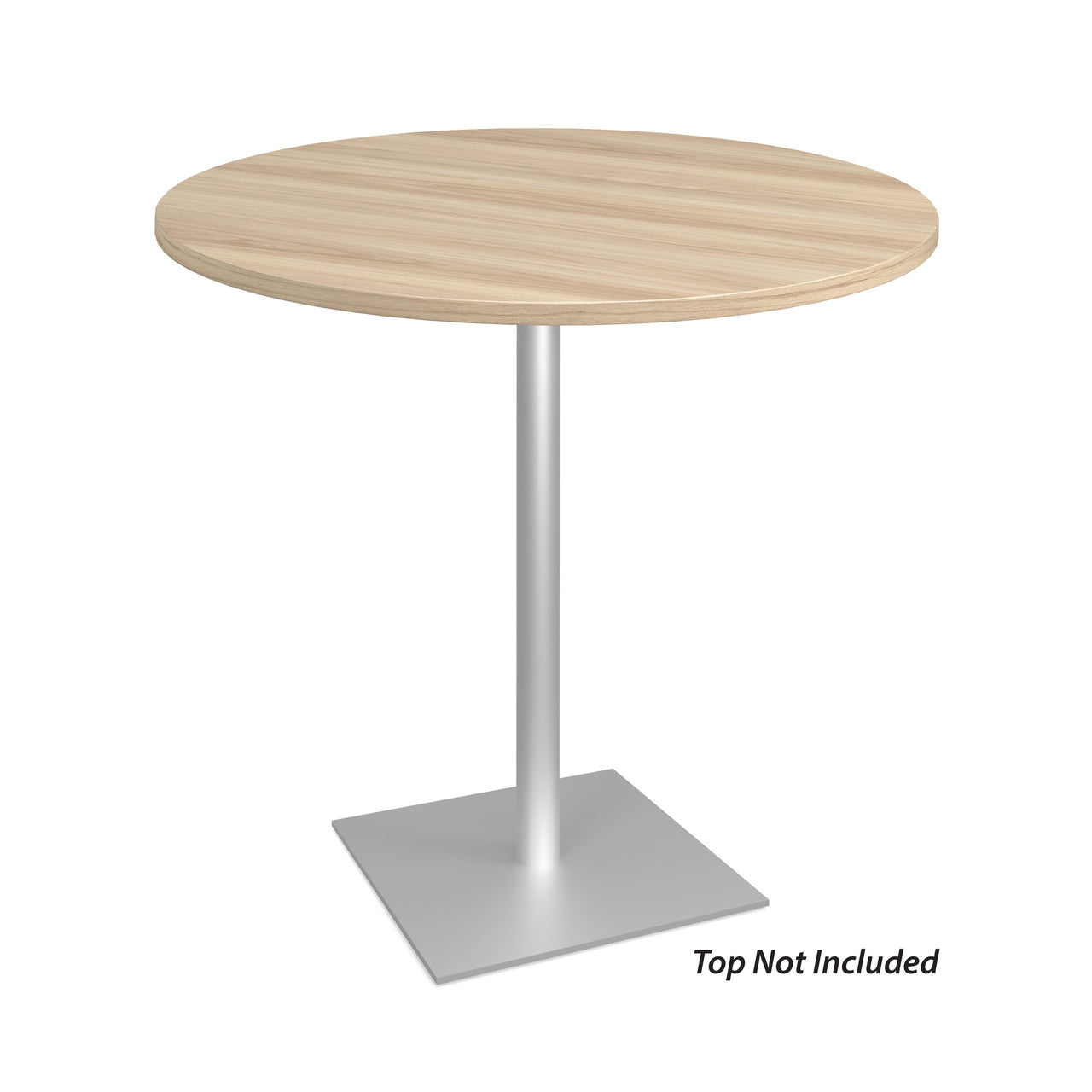 OfficeSource OS Reception Tables  41"H Square Base with Round Post - Stainless Steel