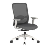 OfficeSource Orion  Mesh Back Managers Chair with Seat Slider - Pewter w/ White Frame