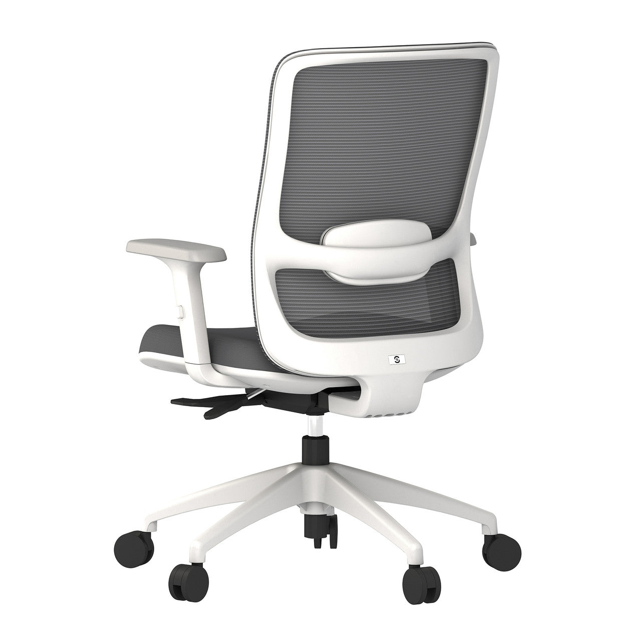 OfficeSource Orion  Mesh Back Managers Chair with Seat Slider - Pewter w/ White Frame