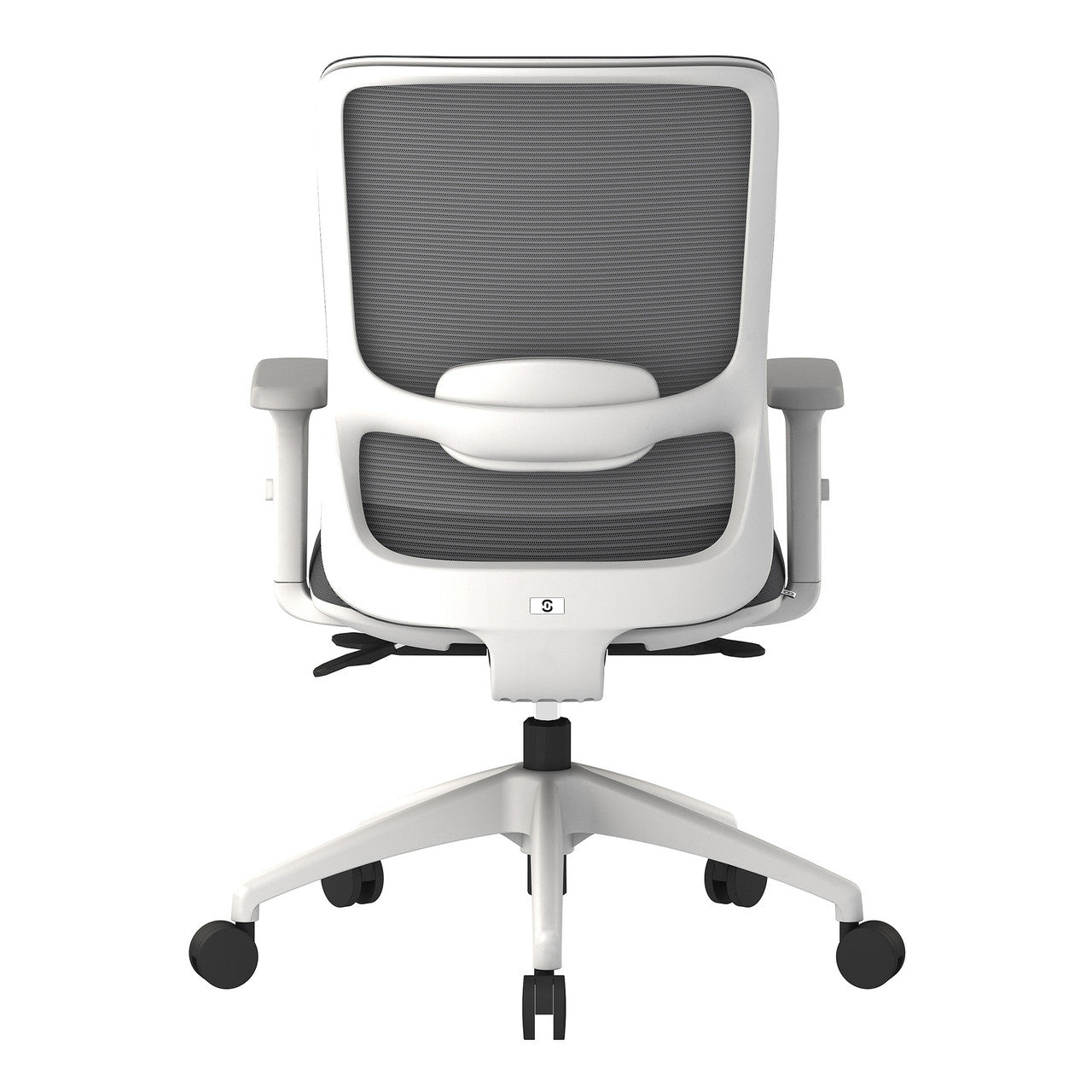 OfficeSource Orion  Mesh Back Managers Chair with Seat Slider - Pewter w/ White Frame