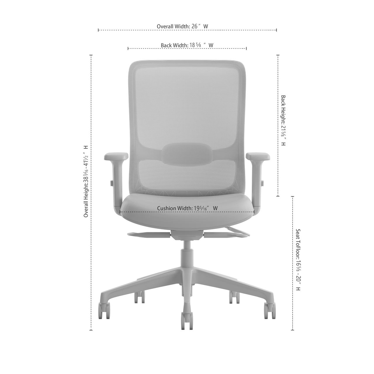 OfficeSource Orion  Mesh Back Managers Chair with Seat Slider - Pewter