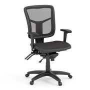 OfficeSource CoolMesh Multi Function, Mid Back Chair with Seat Slider and Black Frame - Black Mesh Seat