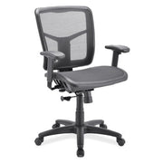 OfficeSource CoolMesh Basic Task Chair with Fabric Seat and Black Frame - Black Mesh Seat