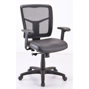OfficeSource CoolMesh Basic Task Chair with Fabric Seat and Black Frame - Cool Gray Fabric Seat