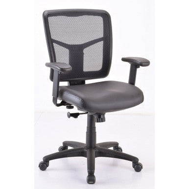 OfficeSource CoolMesh Basic Task Chair with Fabric Seat and Black Frame - Cool Gray Fabric Seat