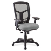 OfficeSource CoolMesh Swivel Tilt, High Back Chair with Black Frame - Cool Gray Fabric Seat