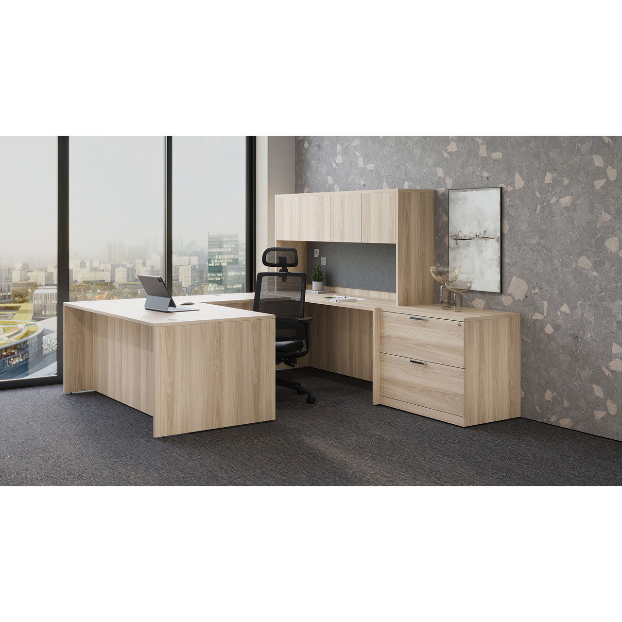 OfficeSource OS Laminate U Shape Typical - OSTYP268 - American Elm