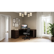 OfficeSource OS Laminate L Shape Typical - OSTYP309 - Mahogany