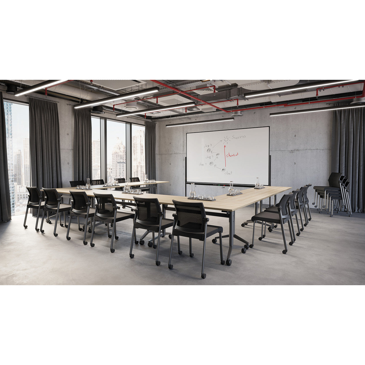 OfficeSource Training Tables Typical - OSTYP320 - American Elm