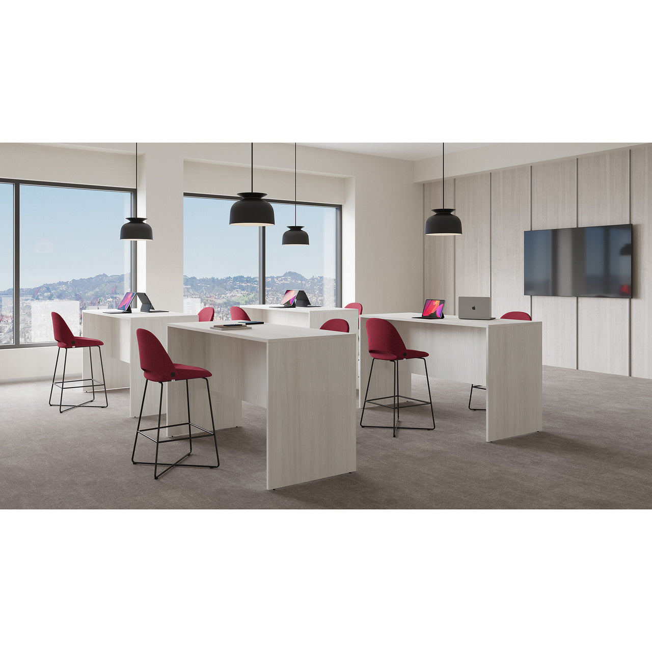 OfficeSource Standing Desk Typical - Arcadia White