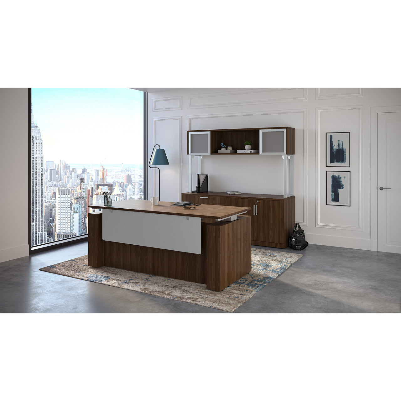 OfficeSource Height Adjustable Desks Typical OSTYP377 - Modern Walnut