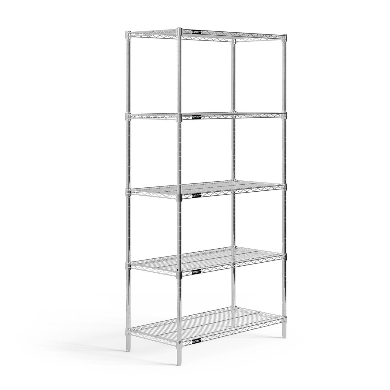 OfficeSource  5-Shelf 36"Wx18"Dx72"H Wire Rack - Chrome