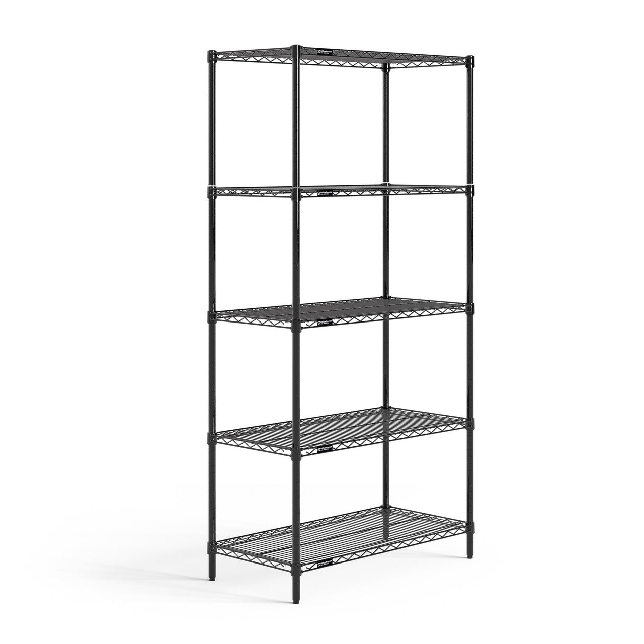 OfficeSource  5-Shelf 36"Wx18"Dx72"H Wire Rack - Black