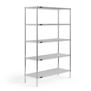 OfficeSource  5-Shelf 48"Wx18"Dx72"H Wire Rack - Chrome