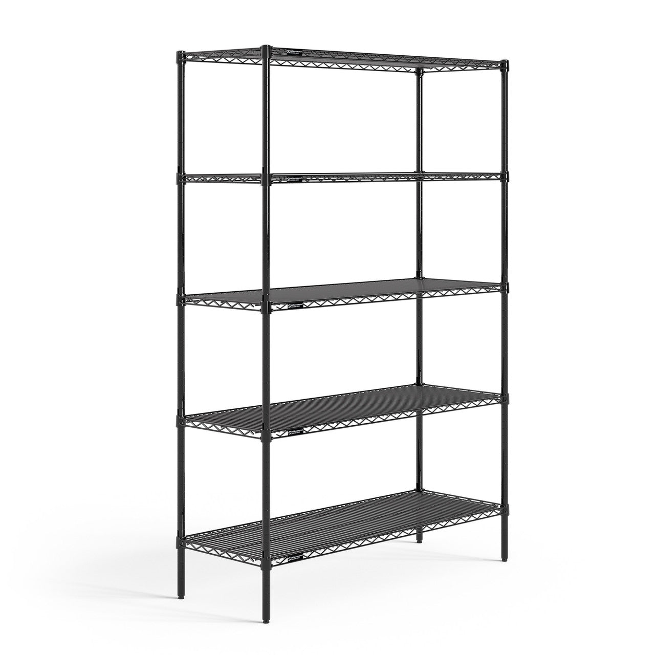 OfficeSource  5-Shelf 48"Wx18"Dx72"H Wire Rack - Black