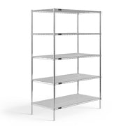 OfficeSource  5-Shelf 48"Wx24"Dx72"H Wire Rack - Chrome