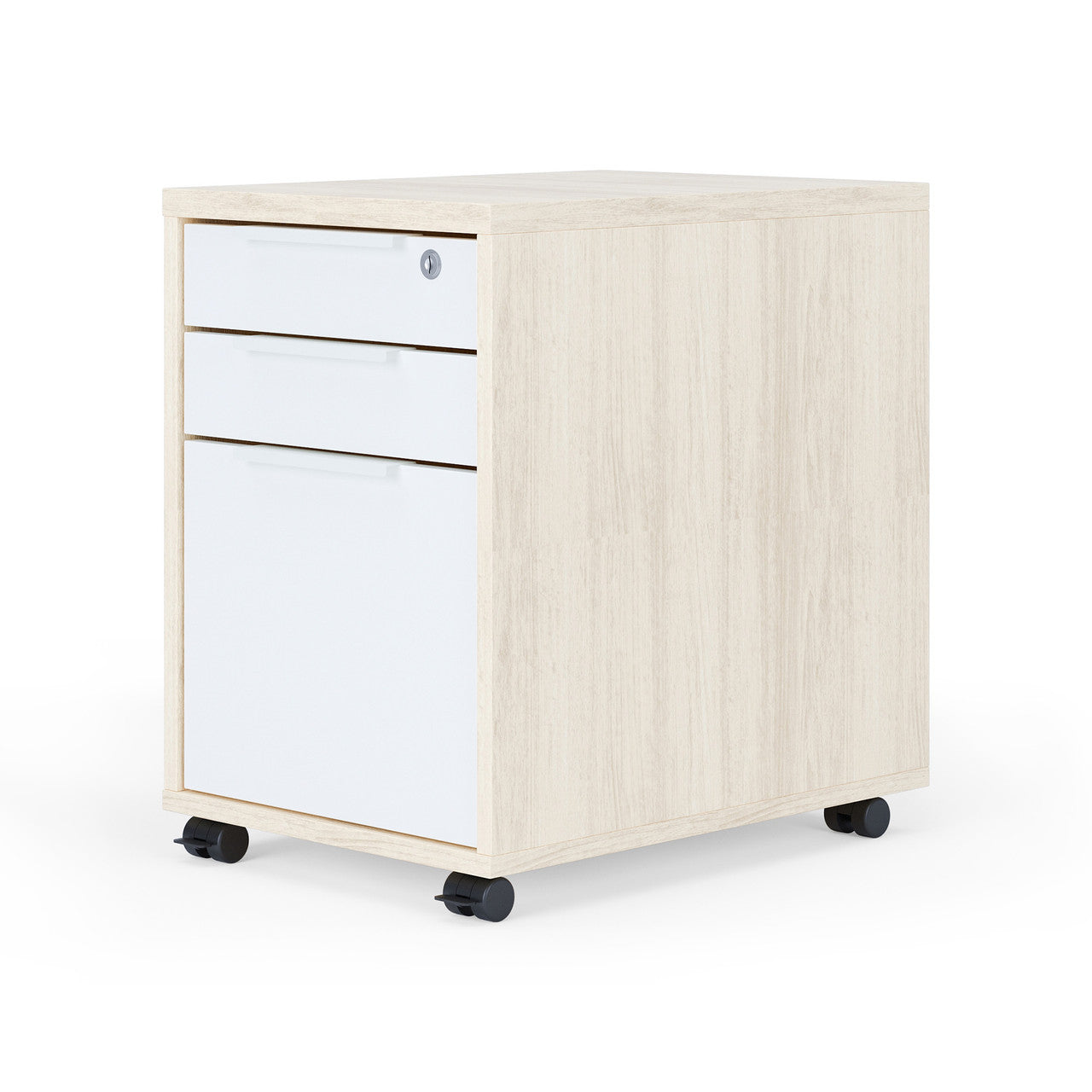 OfficeSource Lucca Collection Mobile Pedestal - Box/File - Cypress/Pearl