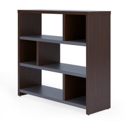 OfficeSource Lucca 3 Shelf Console Bookcase - Walnut/Charcoal