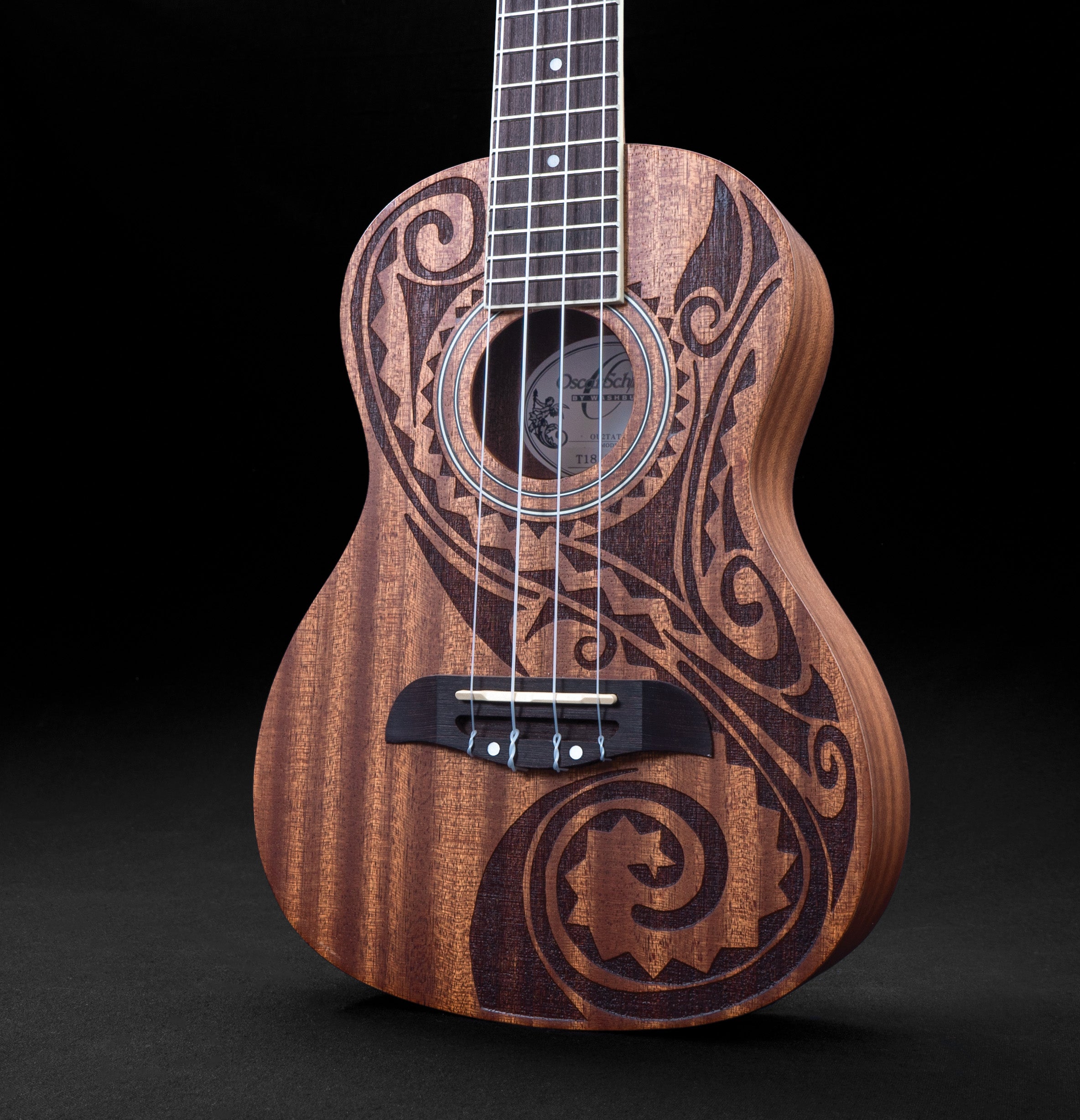 Oscar Schmidt OU2TAT-A Concert Ukulele. Natural Mahogany Maori